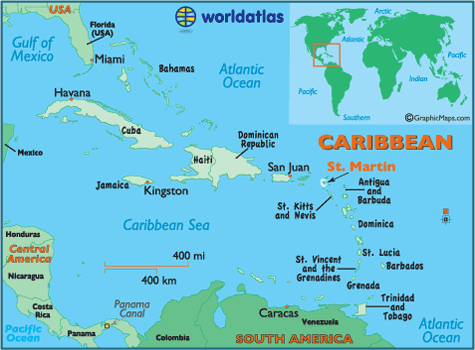 Saint Martin Carte Monde