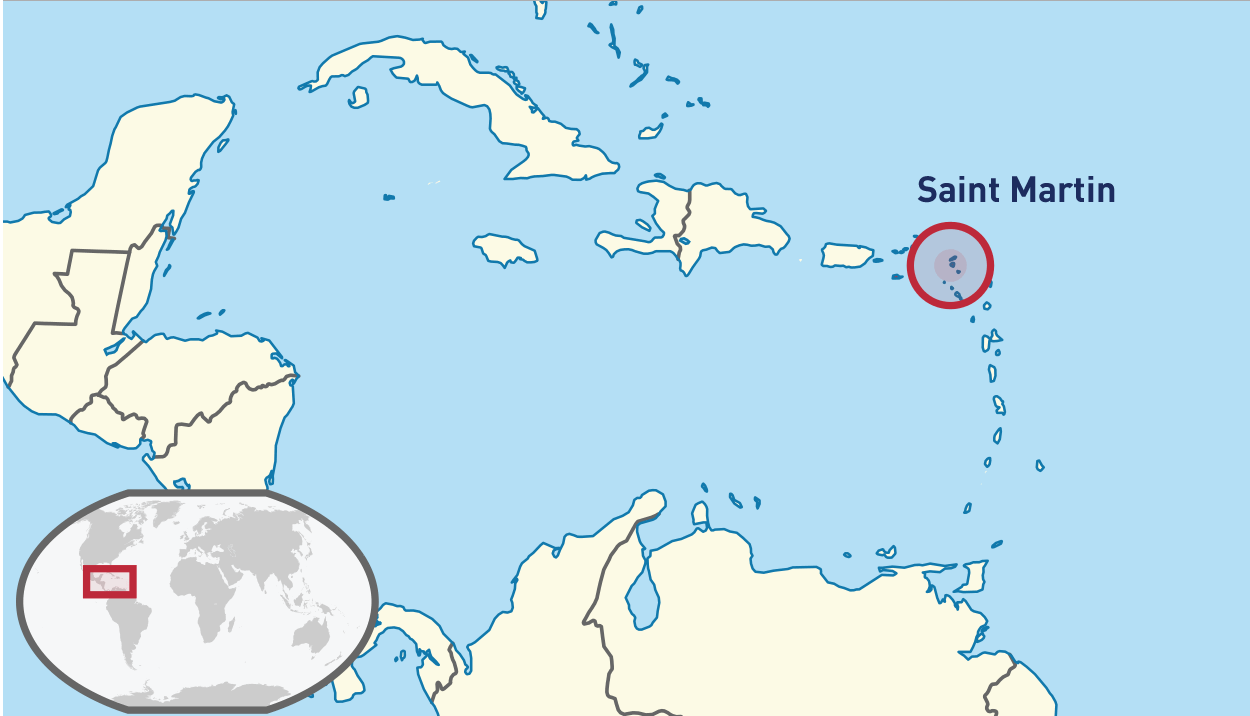 saint martin carte du monde