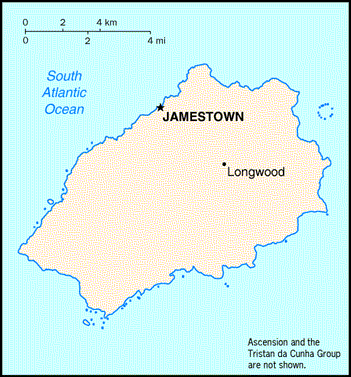Sainte Helene jamestown carte