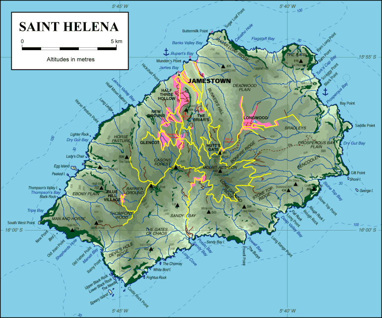 carte du Sainte Helene