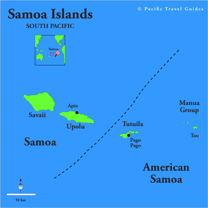 Samoa americaines carte