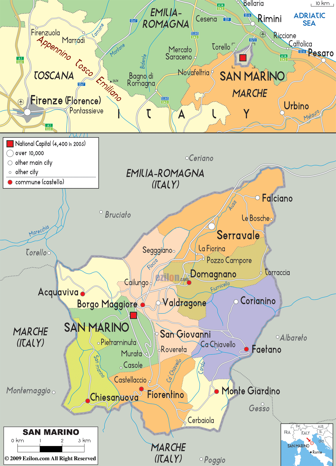 san marino politique carte