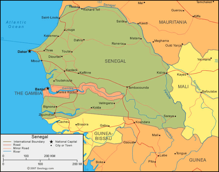 carte du Senegal