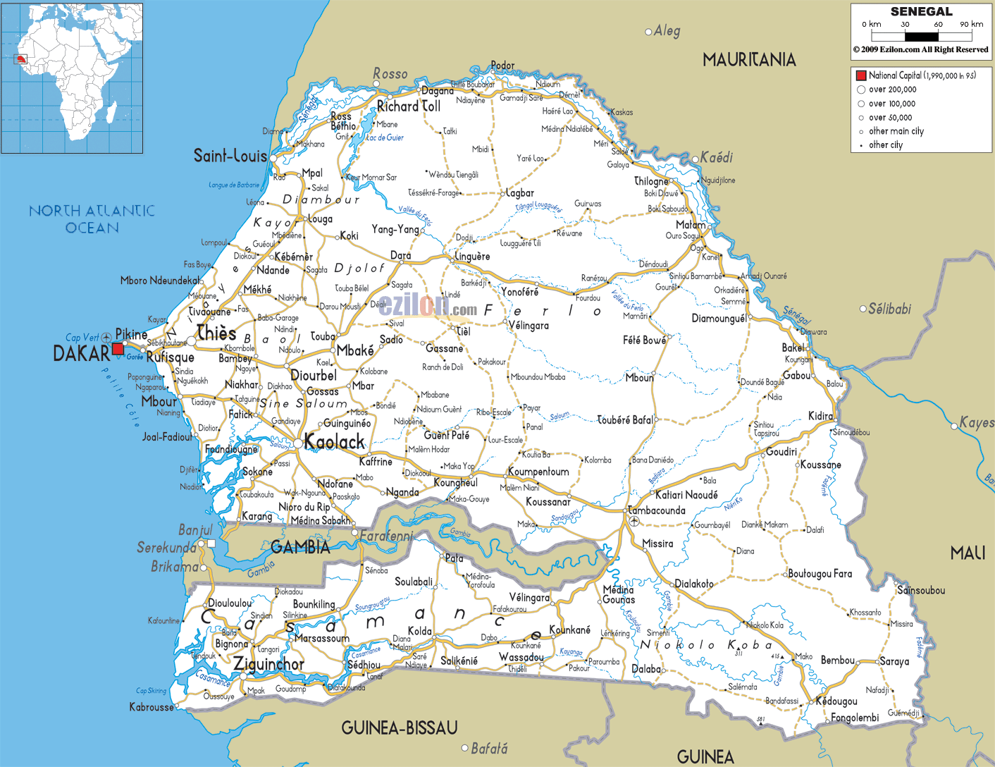 senegal itineraire carte