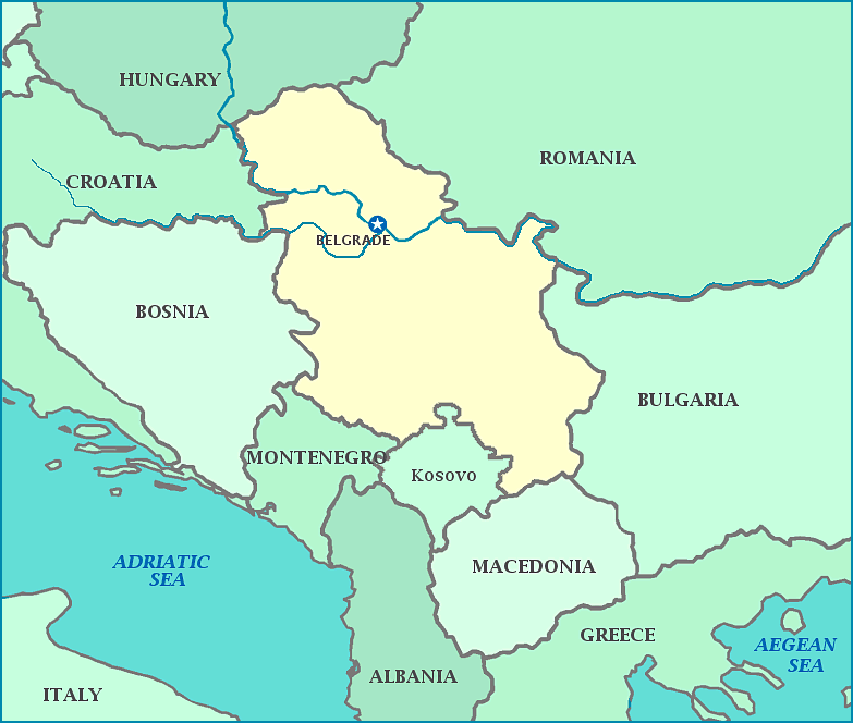 serbie voisins carte