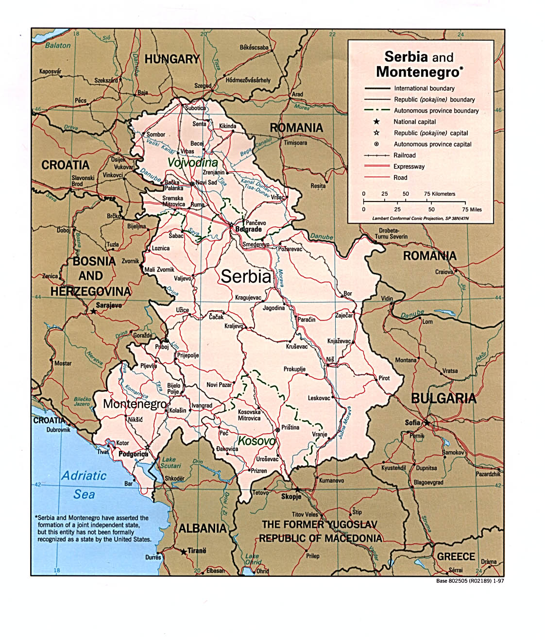 serbie montenegro politique carte