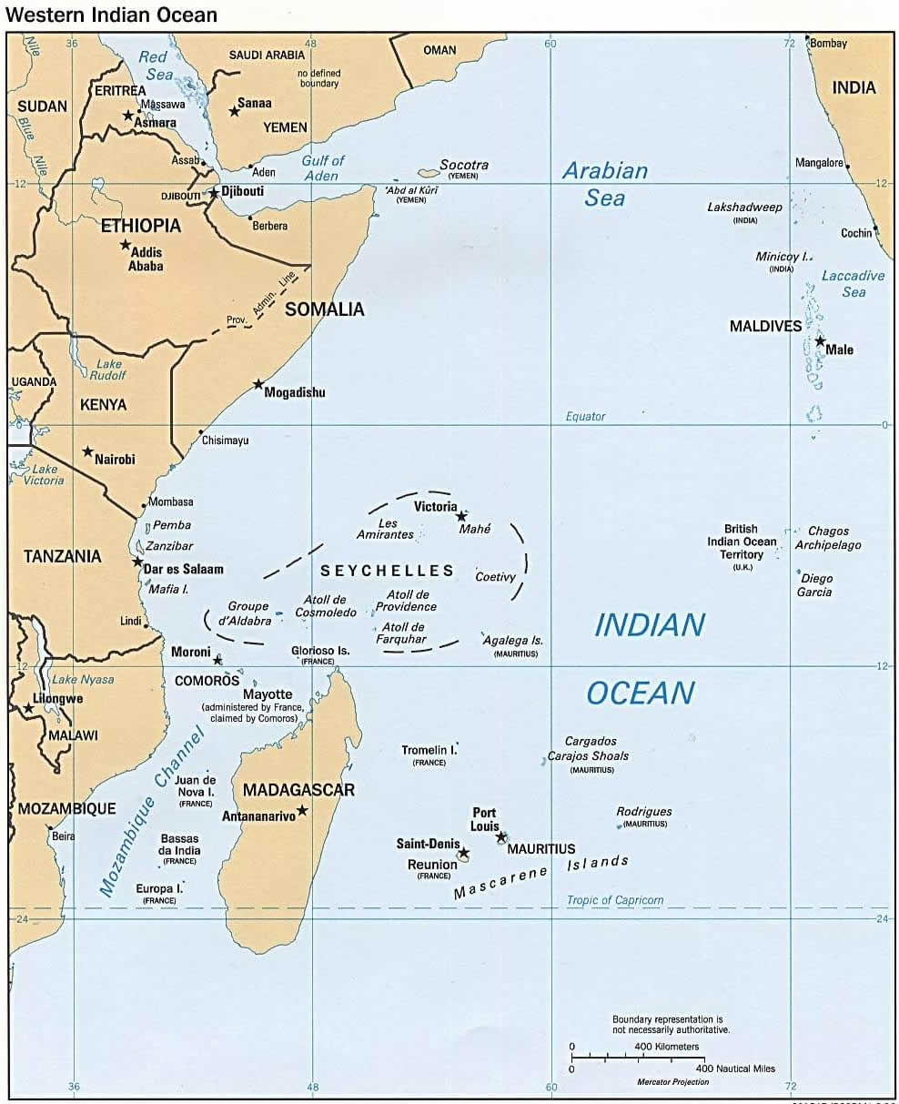 indien Ocean carte Seychelles