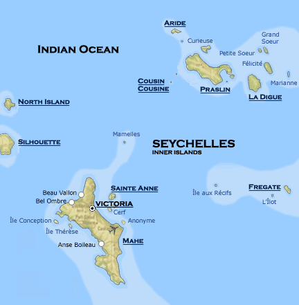 indien Ocean Seychelles carte