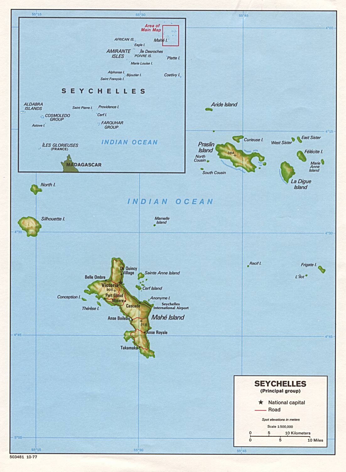 seychelles carte inden ocean