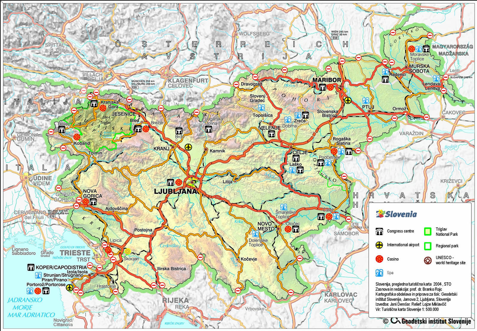 route carte du slovenie