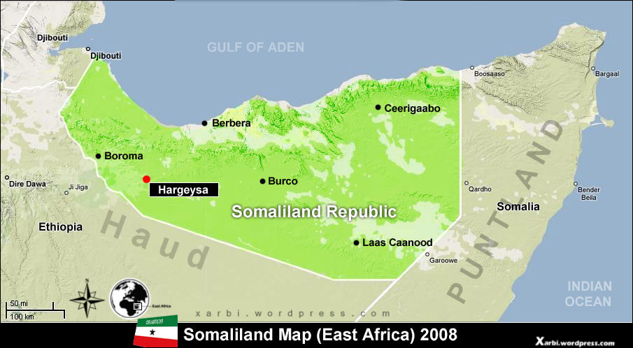 somaliland soulagement carte