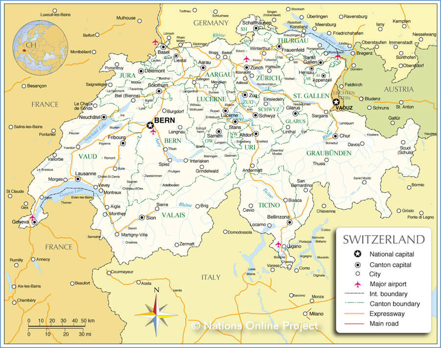 Canton Carte du Suisse