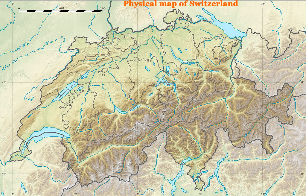 Physique Carte du Suisse