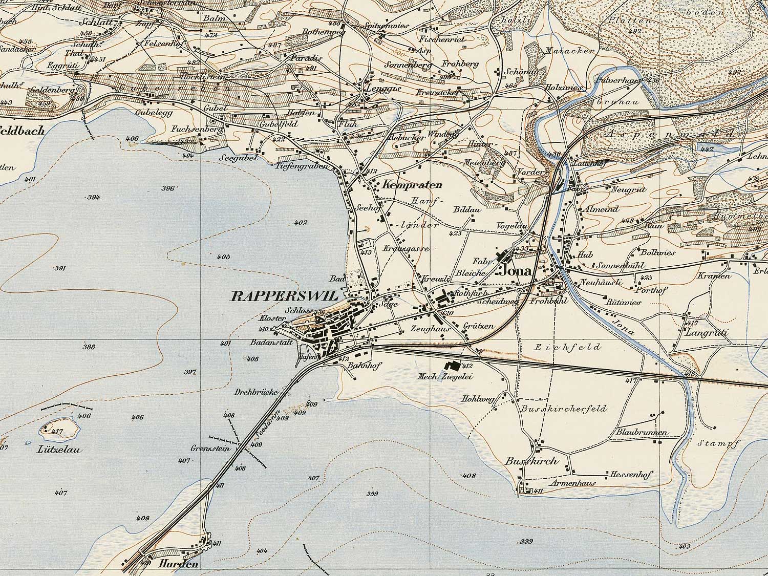 Rapperswil Jona 1882 plan