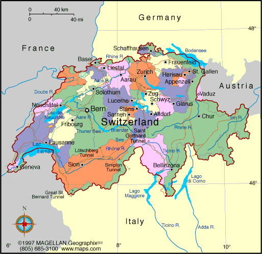 suisse canton carte