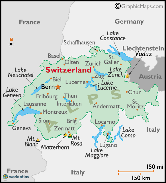 suisse carte des lacs