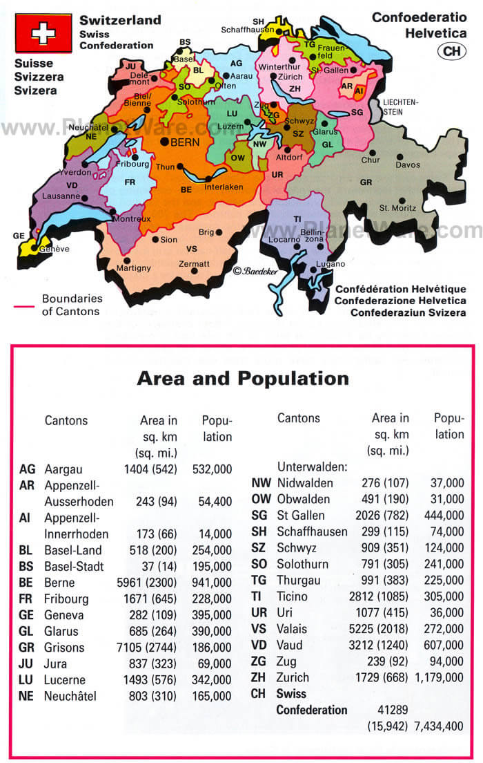 Suisse Population Carte