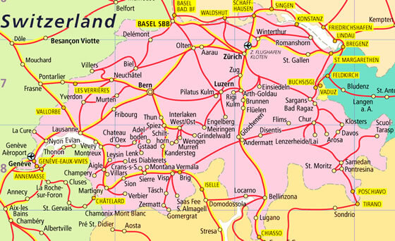 Villes Carte Suisse