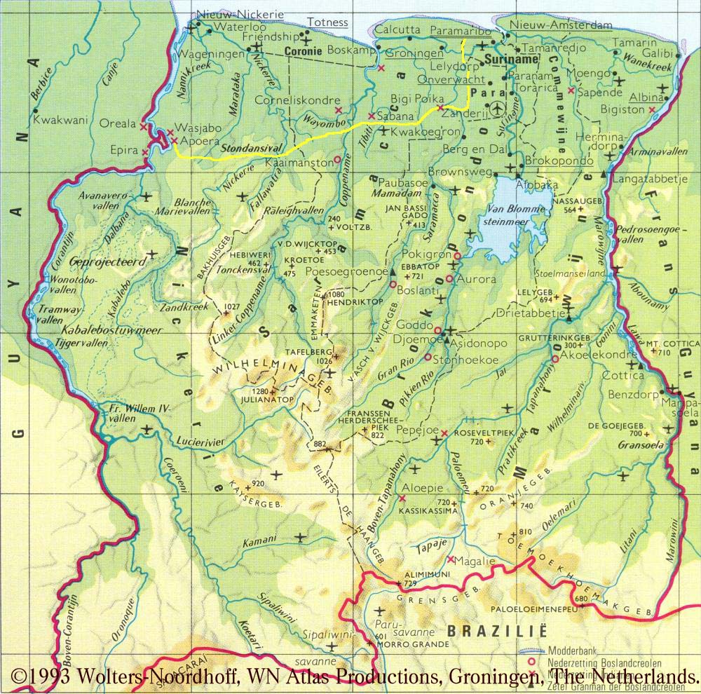 aeroports carte du surinam