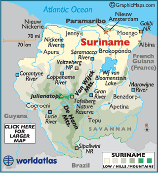 surinam carte