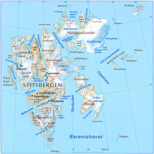 carte du Svalbard