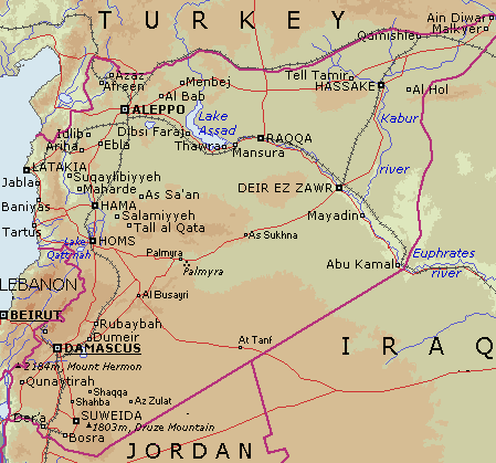 syrie carte