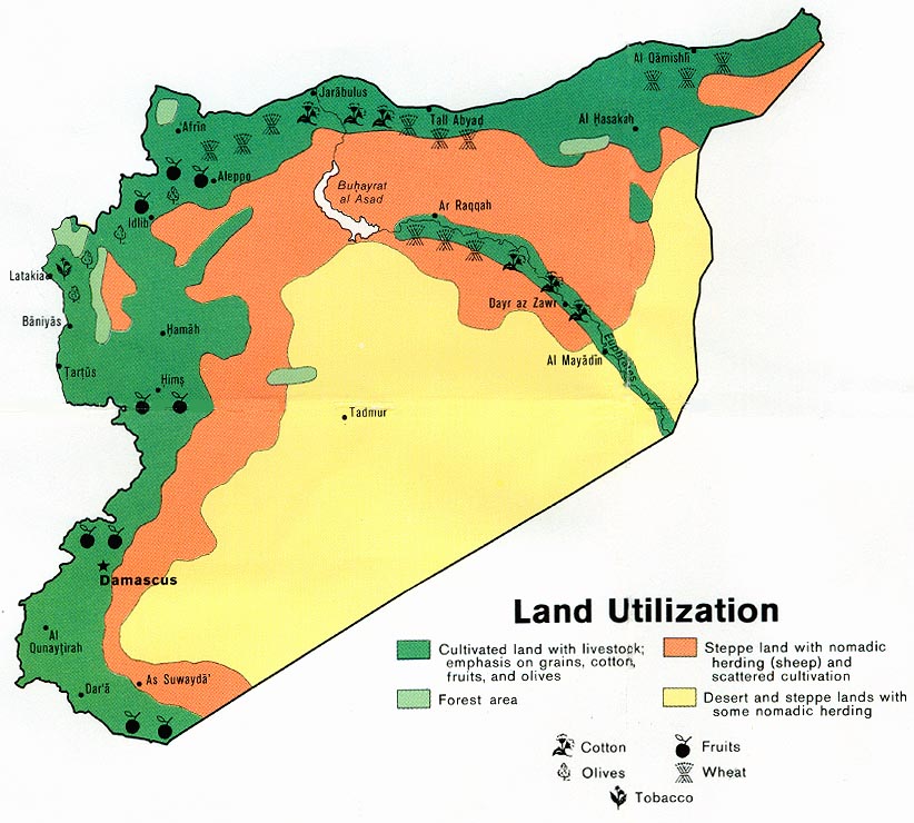 syrie land carte