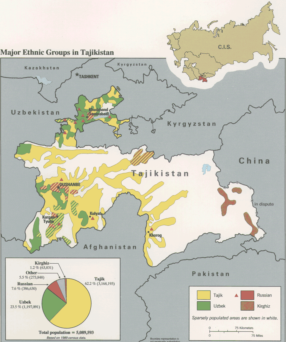 tadjikistan ethnique carte