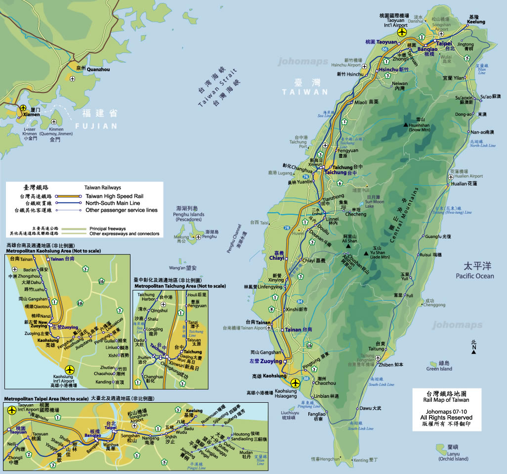 taiwan rail itineraire carte