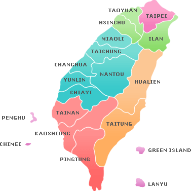 taiwan regions carte