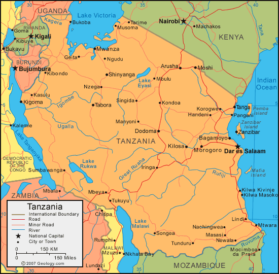 carte du tanzanie