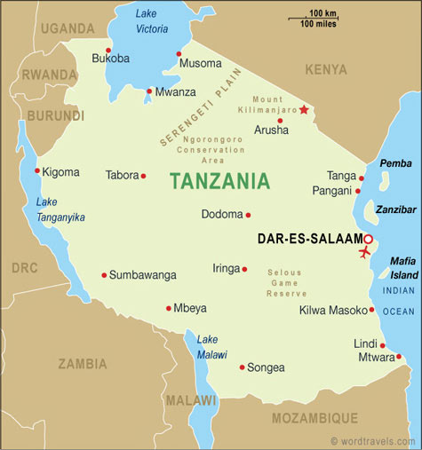 tanzanie carte