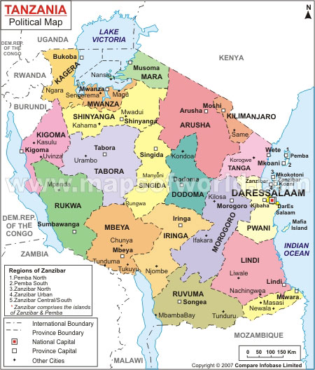 tanzanie politique carte