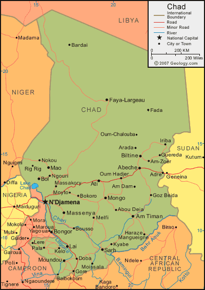 carte du tchad