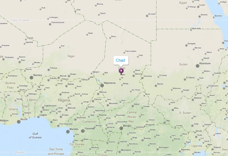 carte tchad