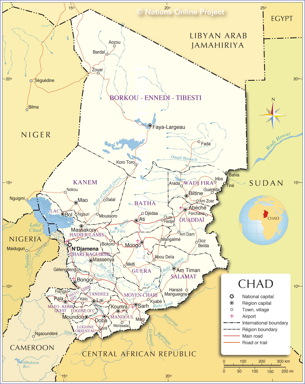 tchad politique carte