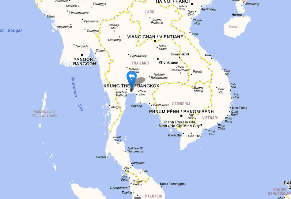 Carte de la Thailande Bangkok