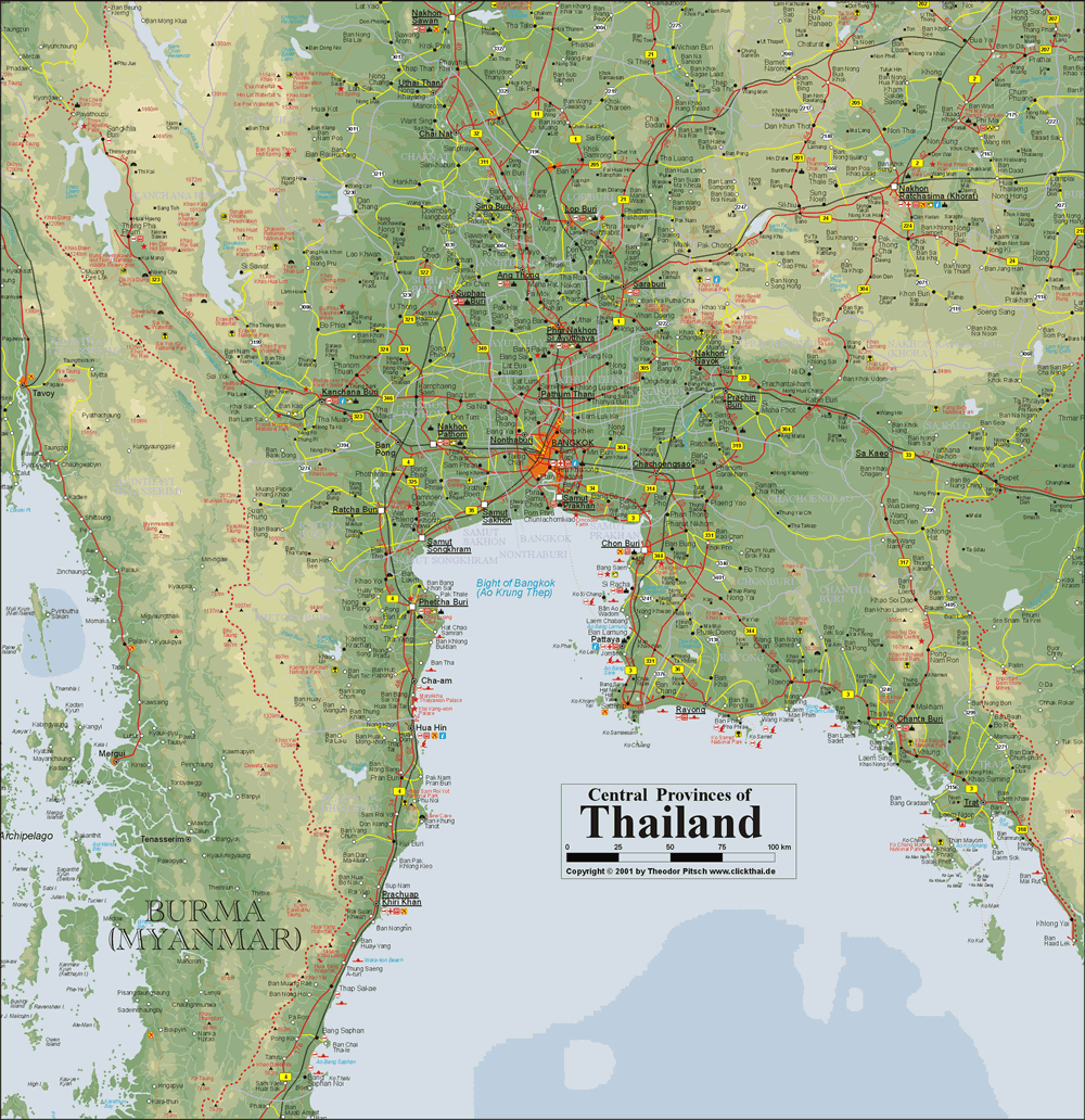 physique carte du thailande