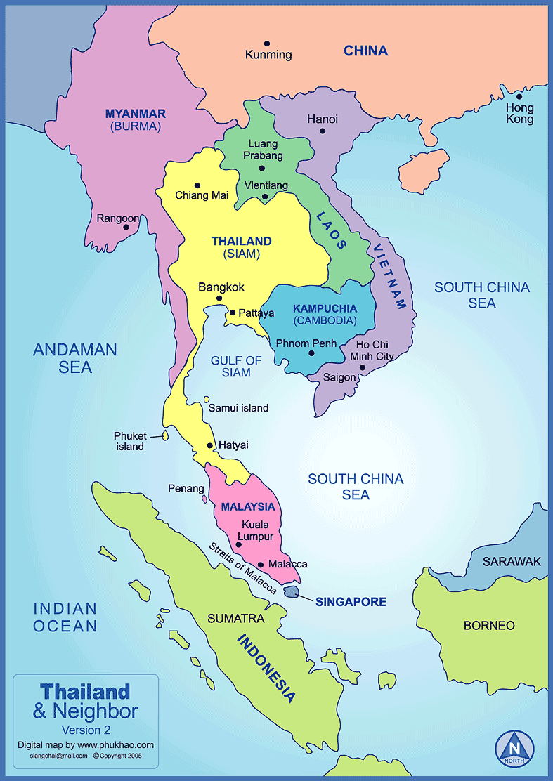 Carte de la Thailande