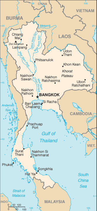 thailande politique carte