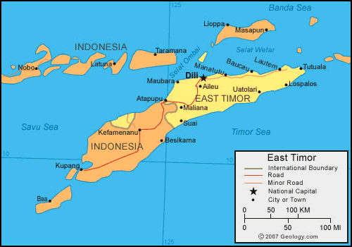 carte du Timor Oriental