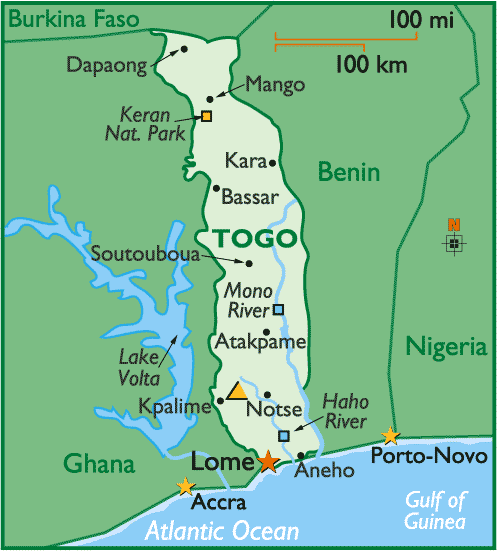 togo carte benin ghana