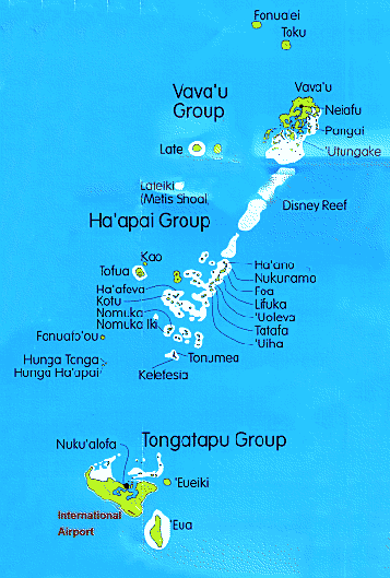 tonga Iles carte