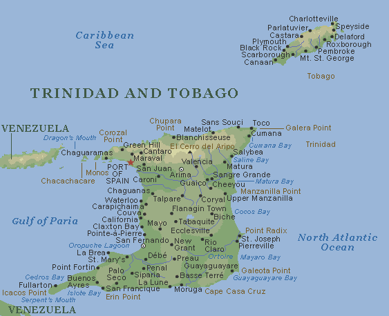 Carte de Trinite et Tobago