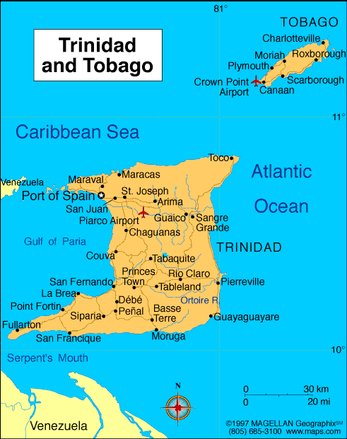 Trinite et Tobago carte
