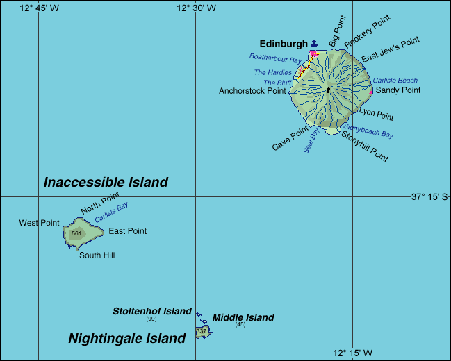 carte du Tristan du Cunha