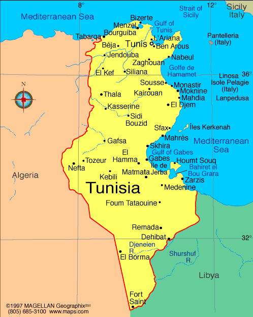 carte du tunisie