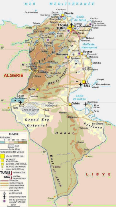 physique tunisie carte