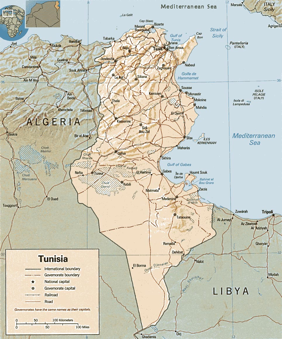 tunisie map