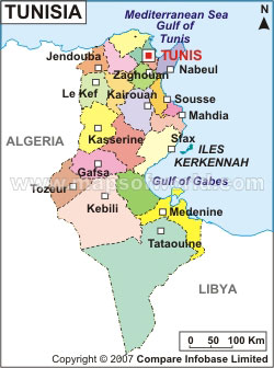 tunisie politique carte